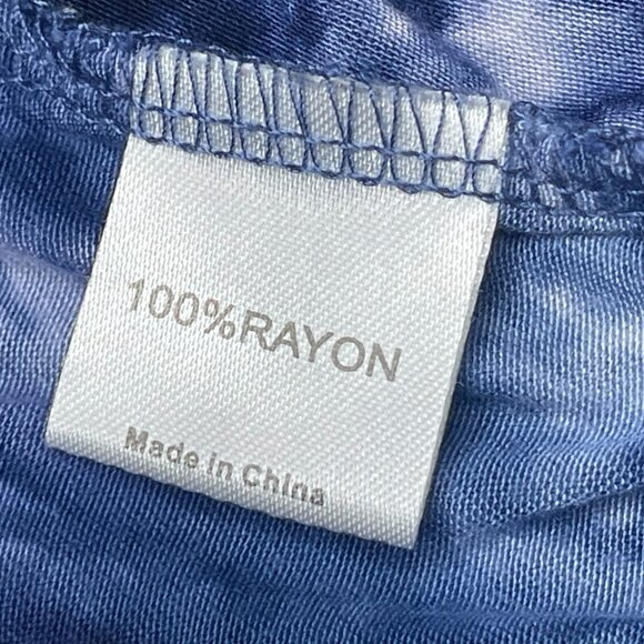 MSBasic Size L Blue Tie Dye Sundress Spaghetti Dress Boho Hippie Flowy Beach - Picture 7 of 8